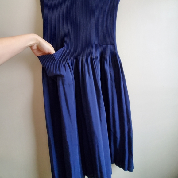 One size fits all easy wear vintage dress blue sleeveless ver - Picture 3 of 5